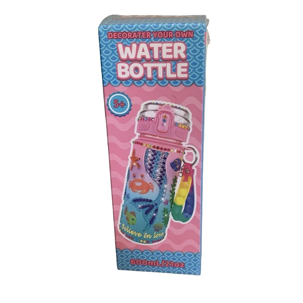 Joyfy Decorate Your Own Water Bottle Craft Kit Mermaid Diamond Art 21oz NEW